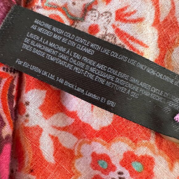 Anthropologie Boho Floral Pajama Set Farm Rio Inspired Print Red Pink Sleepwear - Picture 13 of 14